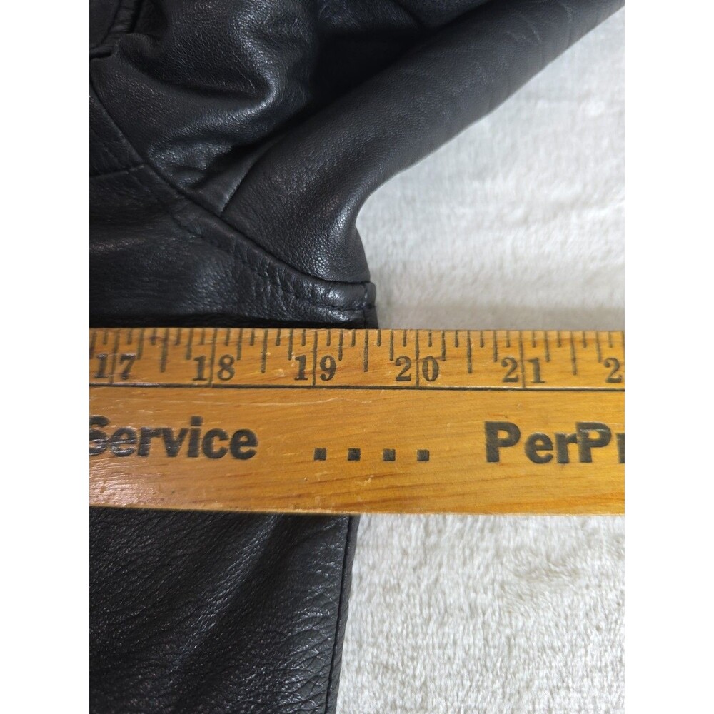 Nine West Black 100% Leather Jacket Coat Blazer Women’s Size Medium Button Lined - Picture 14 of 16